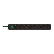Brennenstuhl Interruttore a 8 vie Eco-Line, nero, 3m-4