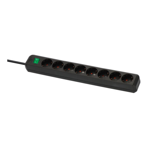 Brennenstuhl Interruttore a 8 vie Eco-Line, nero, 3m