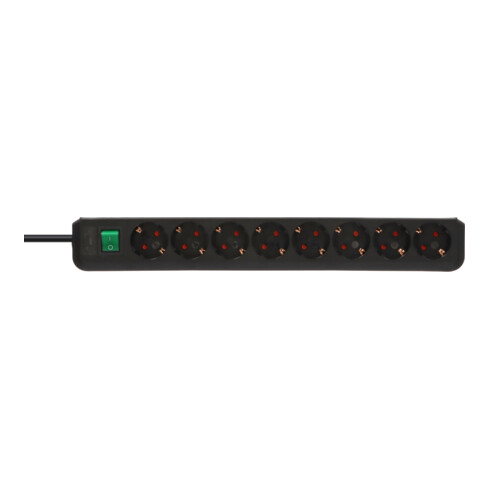 Brennenstuhl Interruttore a 8 vie Eco-Line, nero, 3m
