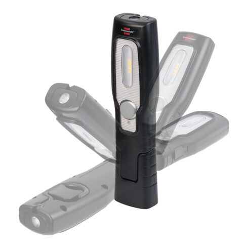 Brennenstuhl LED Accu Zaklamp HL 201 A / LED Werkplaatslamp met Accu (250 + 70lm, verstelbare voet, handzame werklamp met magneet en haak, inclusief USB C-kabel)