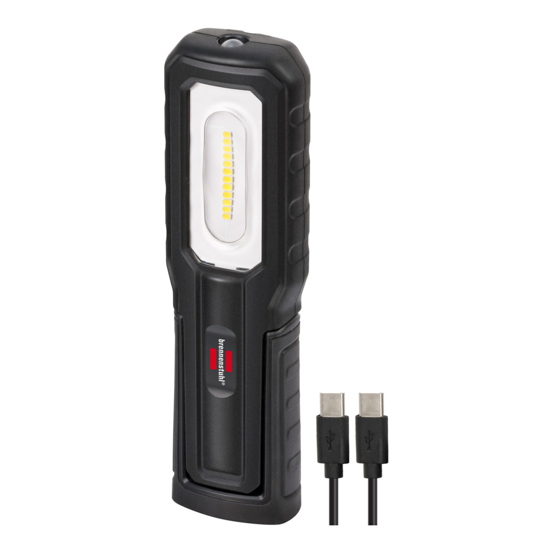 Brennenstuhl LED Accu Zaklamp HL 701 A / LED Werklicht voor buiten IP54 (700+100lm, inclusief USB C-kabel, tot 10u lichtduur, LED zaklamp met magneet en haak)