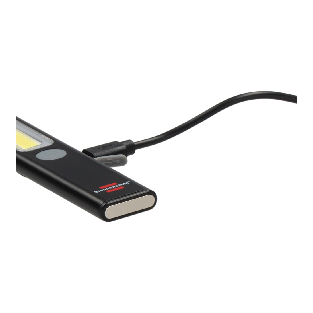 Brennenstuhl LED Accu Zaklamp PL 200 AC / LED Zaklamp met COB LED (200lm, incl. USB-C-kabel, tot 12u brandduur, inspectielamp met magneet en clip)