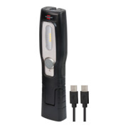 Brennenstuhl LED Akku Handleuchte HL 201 A / LED Werkstattlampe mit Akku (250 + 70lm, knickbarer Haltefuß, handliche Arbeitsleuchte mit Magnet und Haken, inklusive USB C Kabel)-2