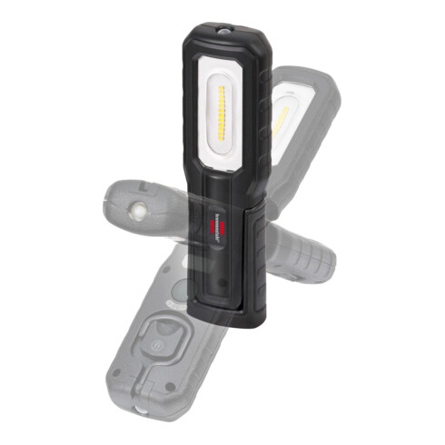Brennenstuhl LED Akku Handleuchte HL 701 A / LED Arbeitsleuchte für außen IP54 (700+100lm, inklusive USB C Ladekabel, bis zu 10h Leuchtdauer, LED Taschenlampe mit Magneten und Haken)