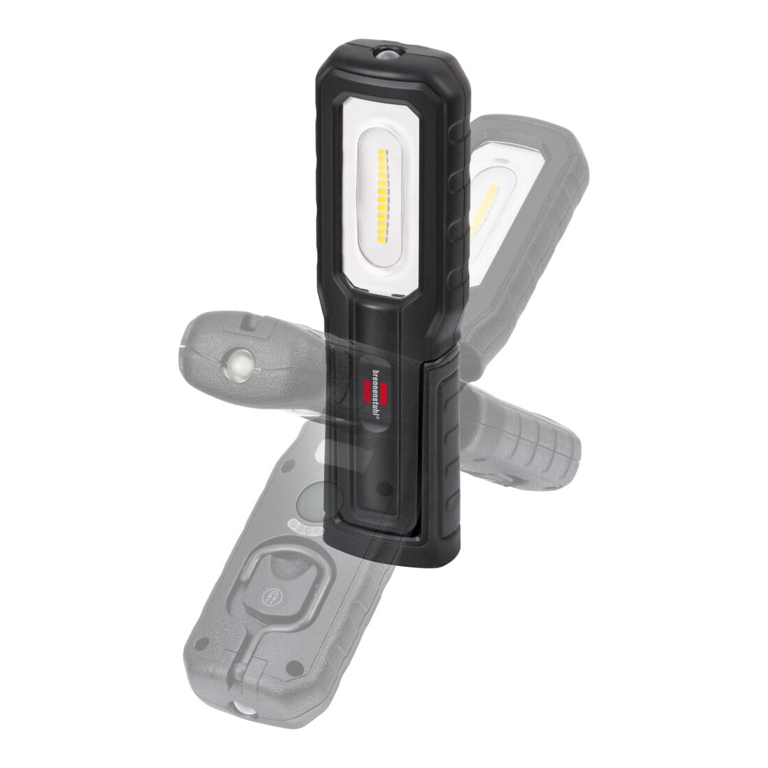 Brennenstuhl LED Akku Handleuchte HL 701 A / LED Arbeitsleuchte für außen IP54 (700+100lm, inklusive USB C Ladekabel, bis zu 10h Leuchtdauer, LED Taschenlampe mit Magneten und Haken)