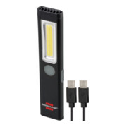 Brennenstuhl LED Akku Handleuchte PL 200 AC / LED Taschenlampe mit COB LED (200lm, inklusive USB C-Ladekabel, bis zu 12h Leuchtdauer, Inspektionsleuchte COB mit Magnet und Clip)