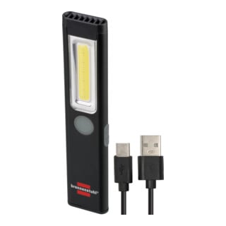 Brennenstuhl LED Akku Handleuchte PL 200 AC / LED Taschenlampe mit COB LED (200lm, inklusive USB C-Ladekabel, bis zu 12h