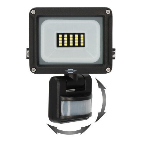 Brennenstuhl LED Strahler JARO 1060 P (LED Wandstrahler für außen IP65, 10W, 1150lm, 6500K, mit Bewegungsmelder und Dämmerungssensor)