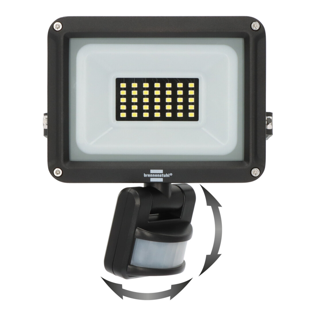Brennenstuhl LED Strahler JARO 3060 P (LED Wandstrahler für außen IP65, 20W, 2300lm, 6500K, mit Bewegungsmelder und Dämmerungssensor)