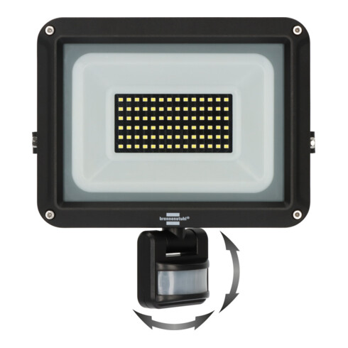 Brennenstuhl LED Strahler JARO 7060 P (LED Wandstrahler für außen IP65, 50W, 5800lm, 6500K, mit Bewegungsmelder und Dämmerungssensor)