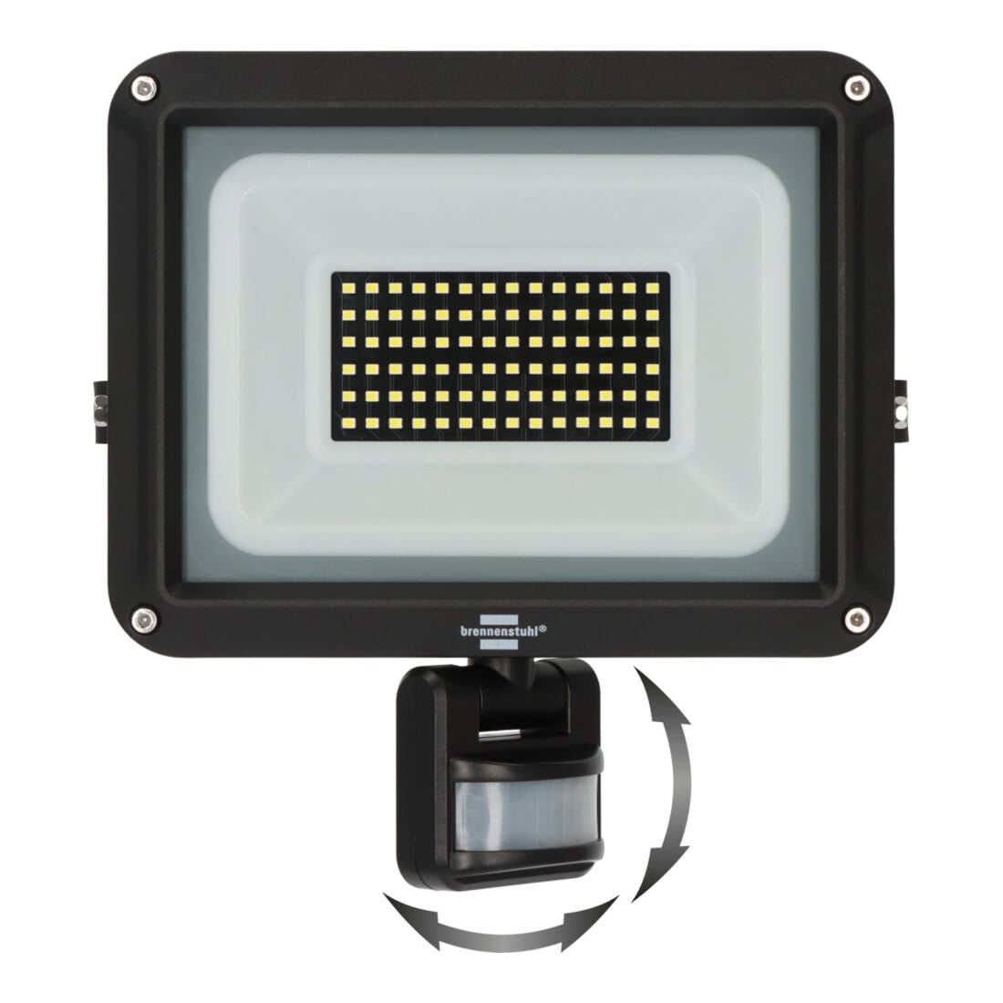 Brennenstuhl LED Strahler JARO 7060 P (LED Wandstrahler für außen IP65, 50W, 5800lm, 6500K, mit Bewegungsmelder und Dämmerungssensor)