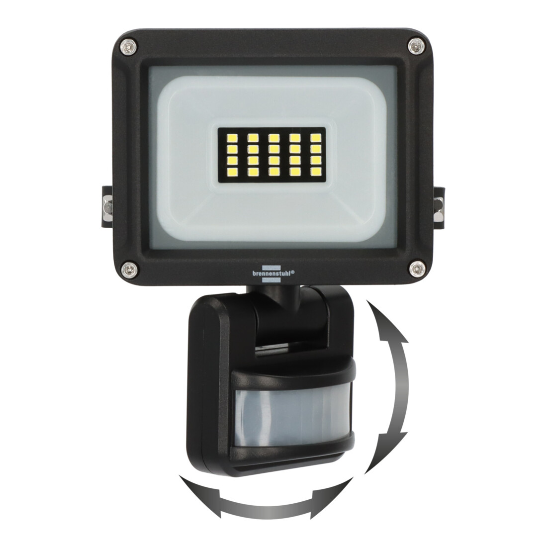 Brennenstuhl LED Straler JARO 1060 P (LED Wandstrahler voor buiten IP65, 10W, 1150lm, 6500K, met bewegingsmelder en schemerschakelaar)