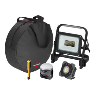 Brennenstuhl Licht-Set JARO 4060 M 3450 Lumen Akku-Arbeitsstrahler SH 1000 MA 1000 Lumen Outdoor-Leuchte OLI 310 AB 350 Lumen Clipleuchte HL 100