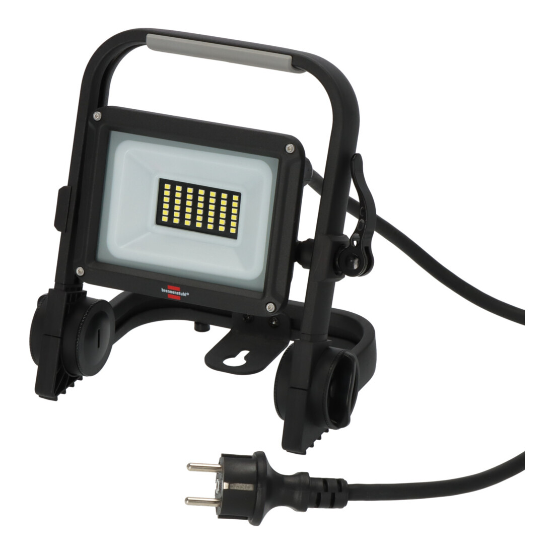 Brennenstuhl Mobiele LED Schijnwerper JARO 3060 M / LED Bouwlamp voor buiten IP65 (LED Werklamp 20W met 2m kabel, LED Bouwplaatslamp met snelspansluiting en 2300lm)