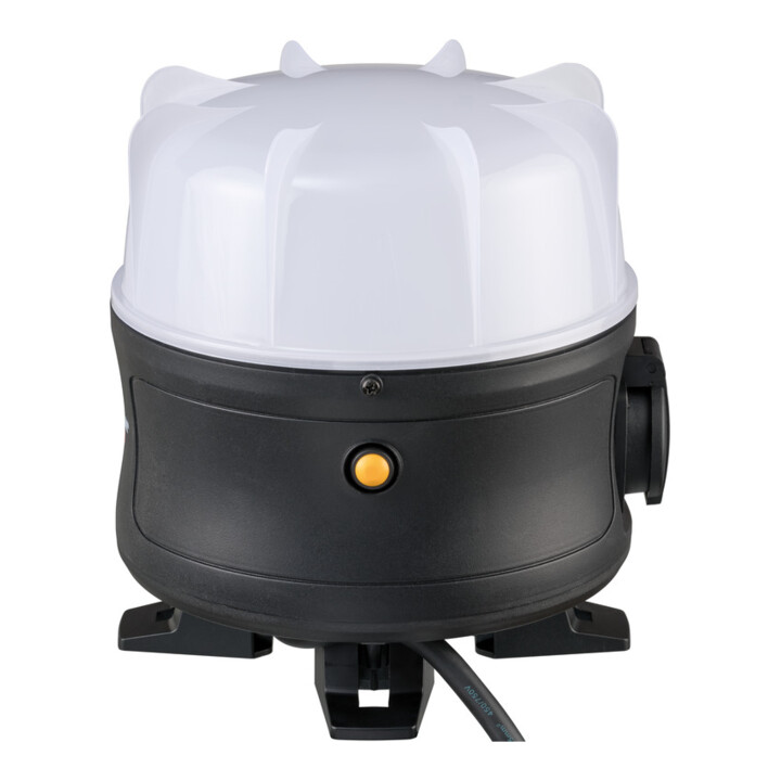 Brennenstuhl Mobiler 360° LED Baustrahler 30W, 3000 lm, 3m Kabel, spritzwassergeschützte Steckdose, IP54