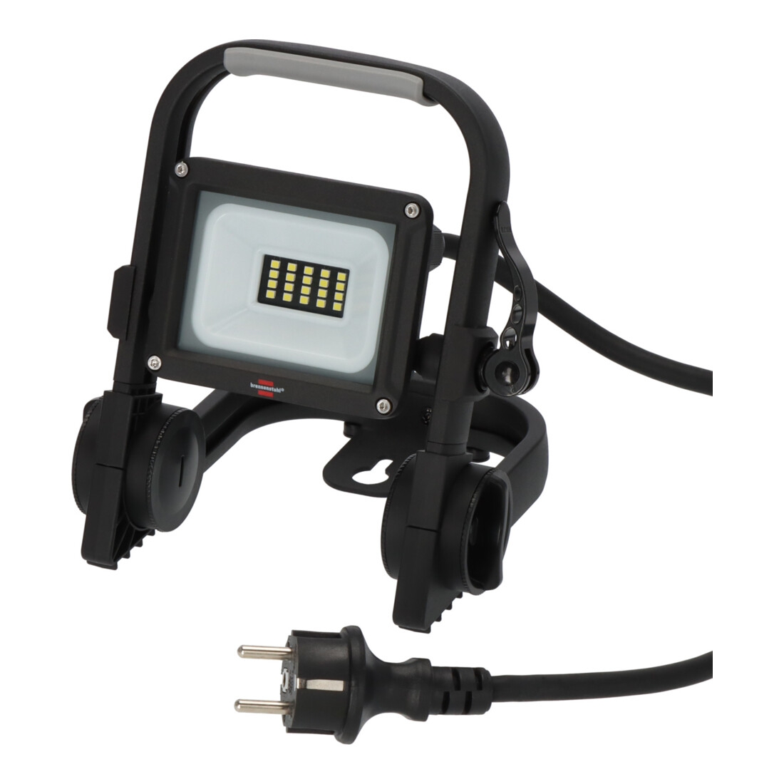 Brennenstuhl Mobiler LED Strahler JARO 1060 M / LED Baustrahler für außen IP65 (LED Arbeitsstrahler 10W mit 2m Kabel, LED Baustellenstrahler mit Schnellspannverschluss und 1150lm)
