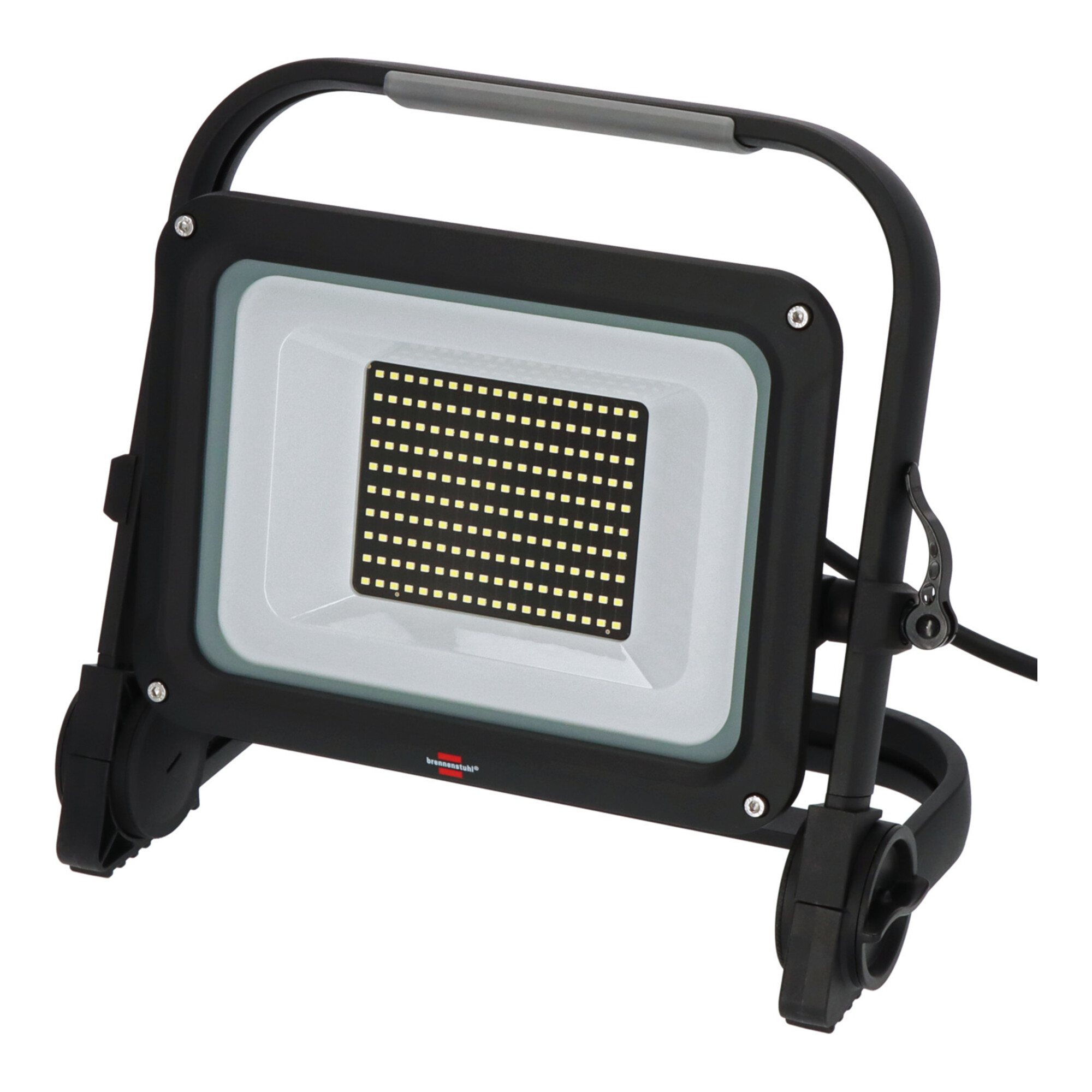 Brennenstuhl Mobiler LED Strahler JARO 14060 M / LED-Leuchte 100W für außen (LED-Außenstrahler mit 5m Kabel, LED-Fluter 11500lm aus Aluminium, dimmbar
