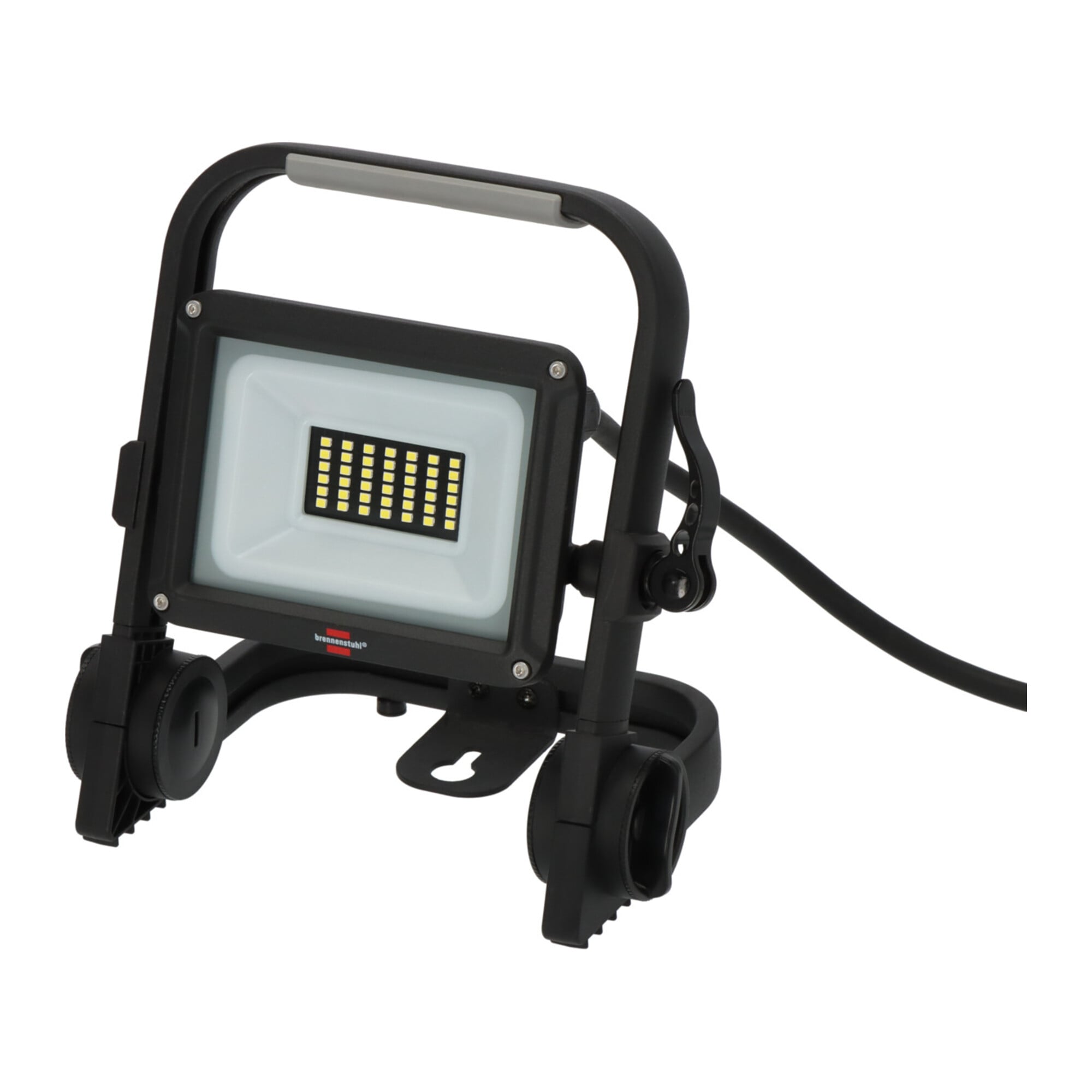 Brennenstuhl Mobiler LED Strahler JARO 3060 M / LED Baustrahler für außen IP65 (LED Arbeitsstrahler 20W mit 2m Kabel, LED Baustellenstrahler mit Schne