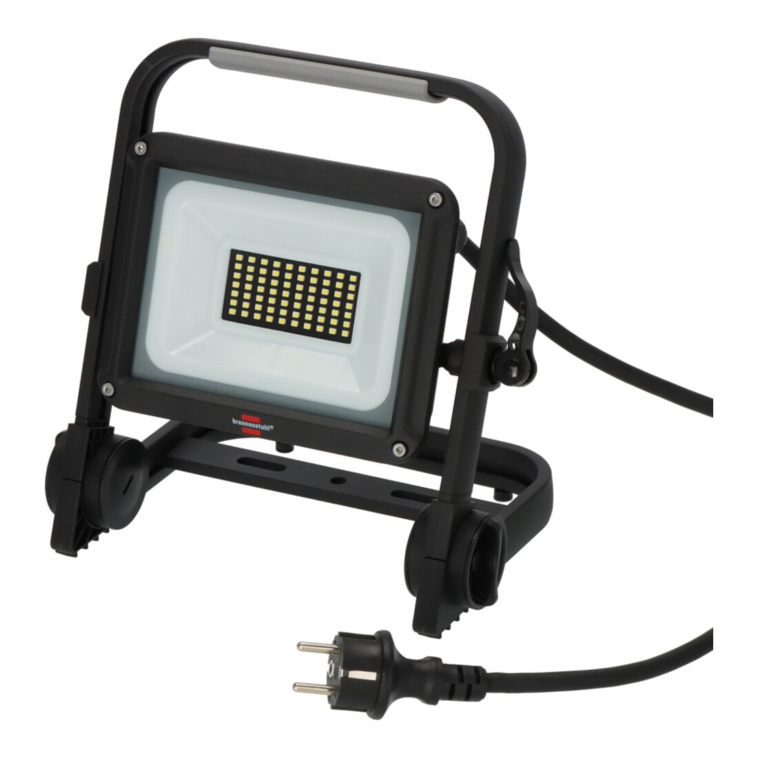 Brennenstuhl Mobiler LED Strahler JARO 4060 M / LED Baustrahler für außen IP65 (LED Arbeitsstrahler 30W mit 3m Kabel, LED Baulampe mit Schnellspannverschluss und 3450lm)