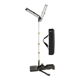 Brennenstuhl Multi Batterij LED Accu Telescoop Bouwlamp 6050 MA (7700lm, IP54, hoogteverstelbaar, compatibel met 18V batterijen van 7 verschillende fabrikanten, zonder batterij, Engineered in Germany)