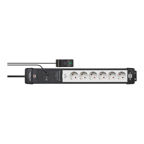 Brennenstuhl Multipresa Premium-Line Comfort Switch Plus a 6 vie, nero/grigio chiaro, 3m, H05VV-F 3G1,5