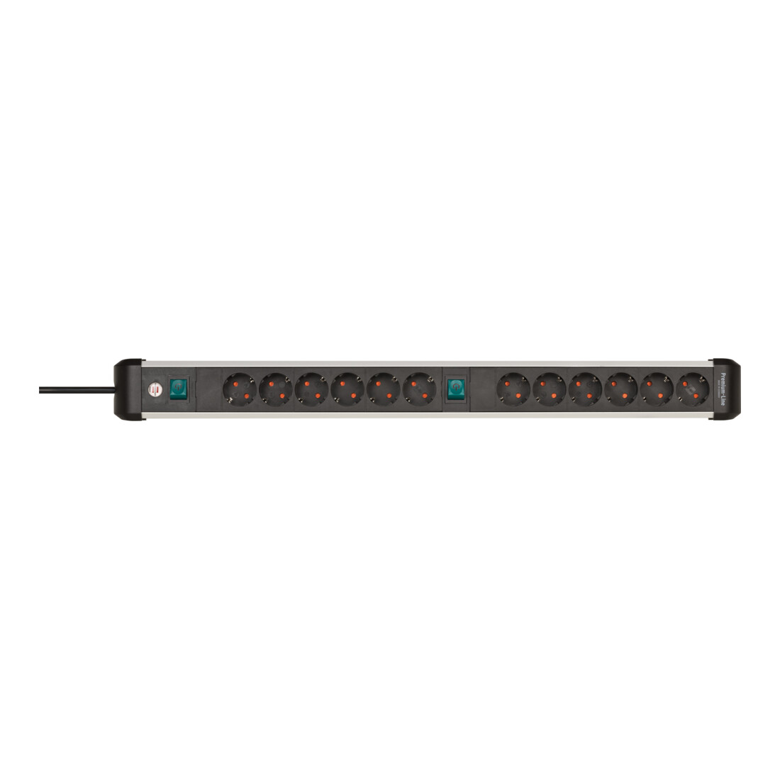 Brennenstuhl Premium-Alu-Line Steckdosenleiste 12-fach / Steckerleiste aus hochwertigem Aluminium