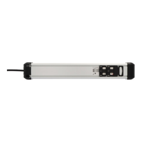 Brennenstuhl Premium-Alu-Line stekkerdoos met USB / stekkerdoos 6-voudig van hoogwaardig aluminium (stekkerdoos met 3 m kabel en schakelaar, 2-voudig USB 3.1 A, Made in Germany)