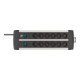 Brennenstuhl Premium-Alu-Line Technik stekkerdoos 12-voudig Duo zwart 3m H05VV-F 3G1.5 6-voudig schakelbare stekkerdozen