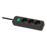 Brennenstuhl Presa multipla a 3 vie Eco-Line con interruttore, nera, 3m-5