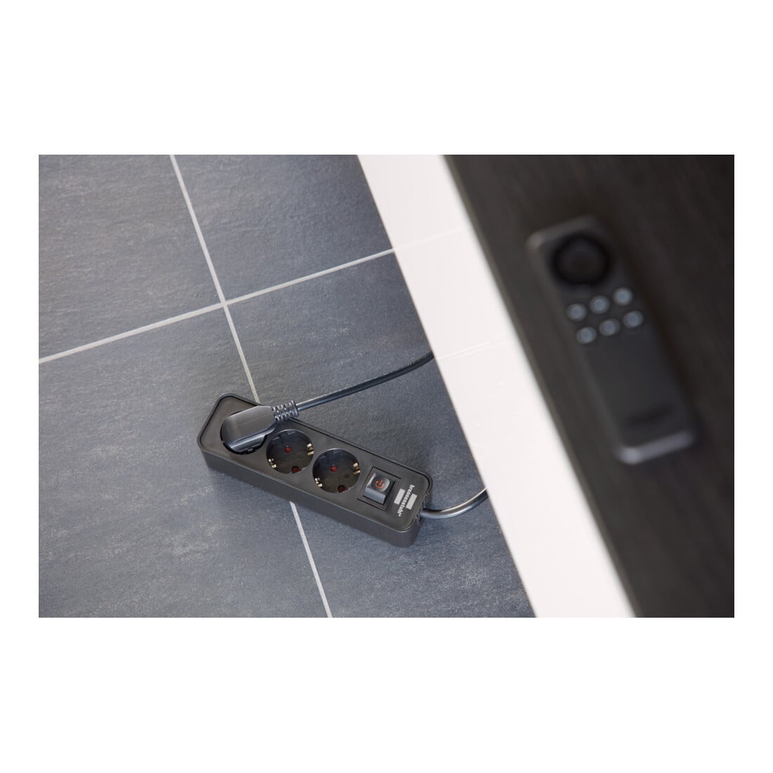 Brennenstuhl Presa multipla a 3 vie Ecolor, nera, 1,5m, H05VV-F 3G1,5