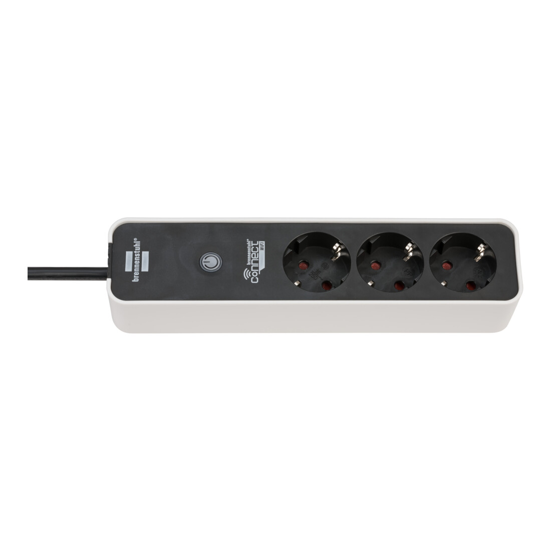Brennenstuhl Presa multipla a 3 vie ®Connect Ecolor WiFi, bianco-nero