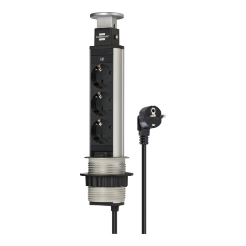 Brennenstuhl Presa multipla a 3 vie Tower Power, 2m, H05VV-F 3G1,5