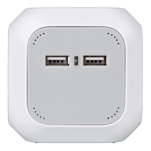 Brennenstuhl Presa multipla a 4 vie a cubo e caricatore USB ALEA-Power 1,4m, H05VV-F 3G1,5