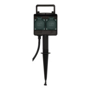 Brennenstuhl Presa multipla a 4 vie da giardino con puntale di terra IP44, 1,4m H07RN-F 3G1,5-4
