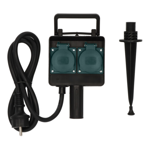 Brennenstuhl Presa multipla a 4 vie da giardino con puntale di terra IP44, 1,4m H07RN-F 3G1,5