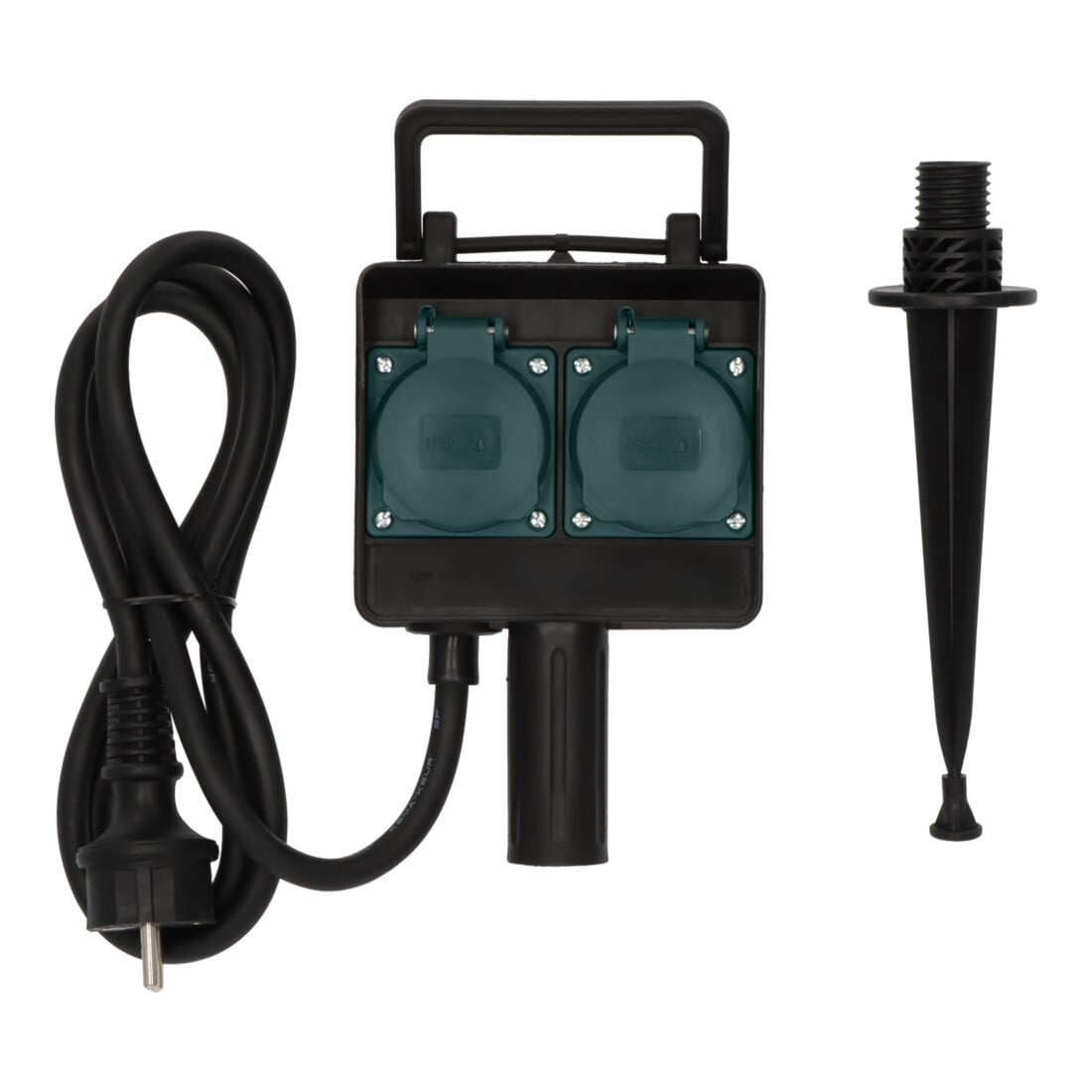 Brennenstuhl Presa multipla a 4 vie da giardino con puntale di terra IP44, 1,4m H07RN-F 3G1,5