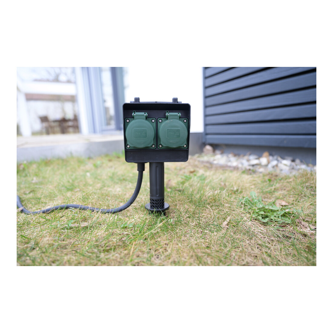 Brennenstuhl Presa multipla a 4 vie da giardino con puntale di terra IP44, 1,4m H07RN-F 3G1,5