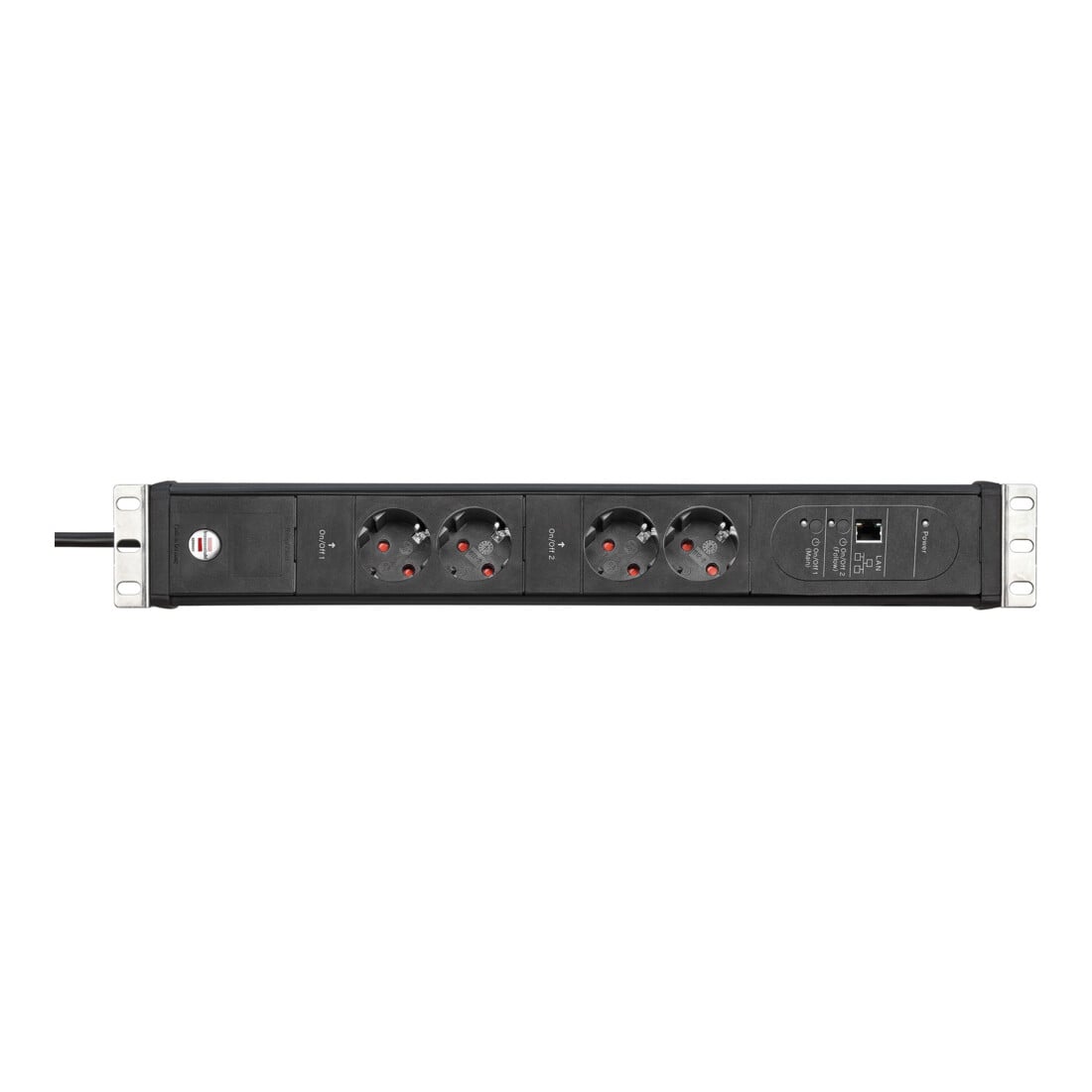 Brennenstuhl Presa multipla a 4 vie Premium Web-Line V3, Internet 19", nera, 3m, H05VV-F3G1.5