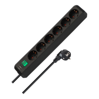 Brennenstuhl Presa multipla a 6 vie 45°, nera, m 1159500400 ca.3m cavo H05VV-F3G1,5. POS-Reit 1159500400