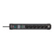 Brennenstuhl Presa multipla a 6 vie con protezione da sovratensione Premium-Line, nera, 1,8m H05VV-F3G1,5-5