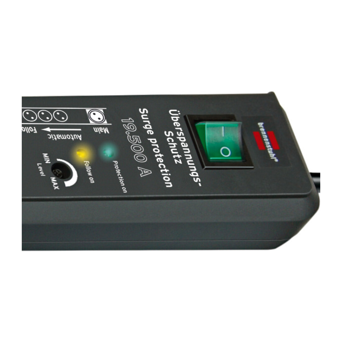 Brennenstuhl Presa multipla a 6 vie con protezione da sovratensione Secure-Tec 19.500A, antracite, 3m, H05VV-F 3G1,5, 1 Master e 5 Slave