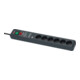 Brennenstuhl Presa multipla a 6 vie con protezione da sovratensione Secure-Tec 19.500A, antracite, 3m, H05VV-F 3G1,5-4