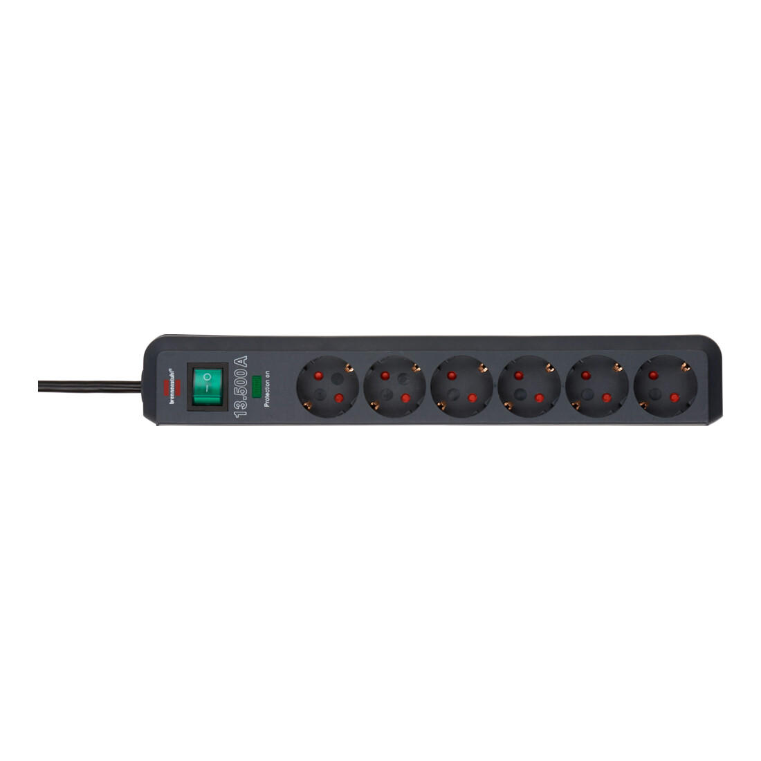 Brennenstuhl Presa multipla a 6 vie Eco-Line 4.500A, nera, 1,5m