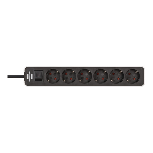 Brennenstuhl Presa multipla a 6 vie Ecolor, bianco-nero, 1,5m H05VV-F 3G1,5