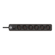 Brennenstuhl Presa multipla a 6 vie Ecolor, bianco-nero, 1,5m H05VV-F 3G1,5-4
