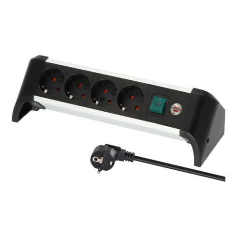 Brennenstuhl Presa multipla Alu-Office-Line a 4 vie, 1,8m H05VV-F 3G1,5