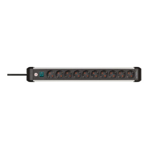 Brennenstuhl Presa multipla Premium-Alu-Line a 10 vie, con interruttore, 3m, H05VV-F 3G1,5