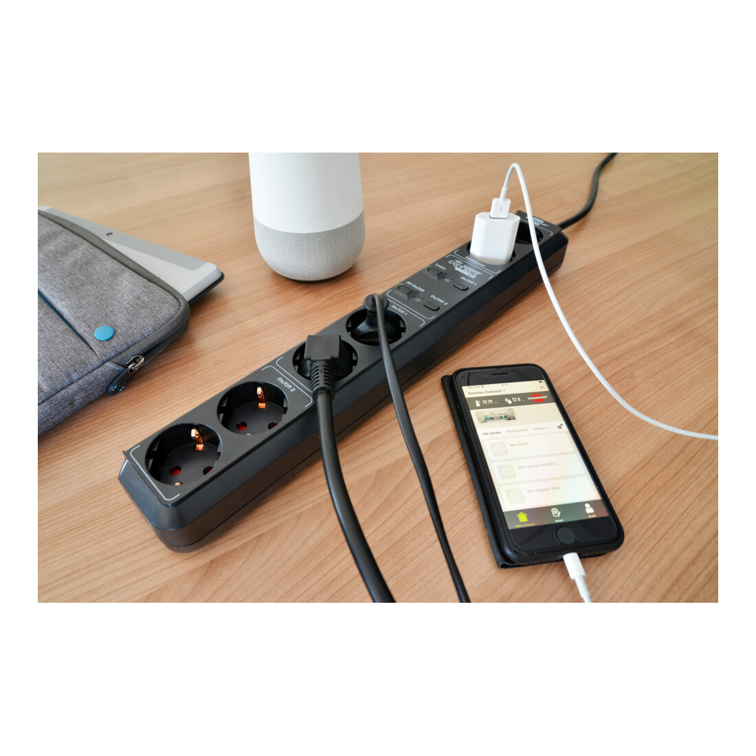 Brennenstuhl Presa multipla ®Connect Eco-Line WiFi, 1,5m H05VV-F3G1,5 nera