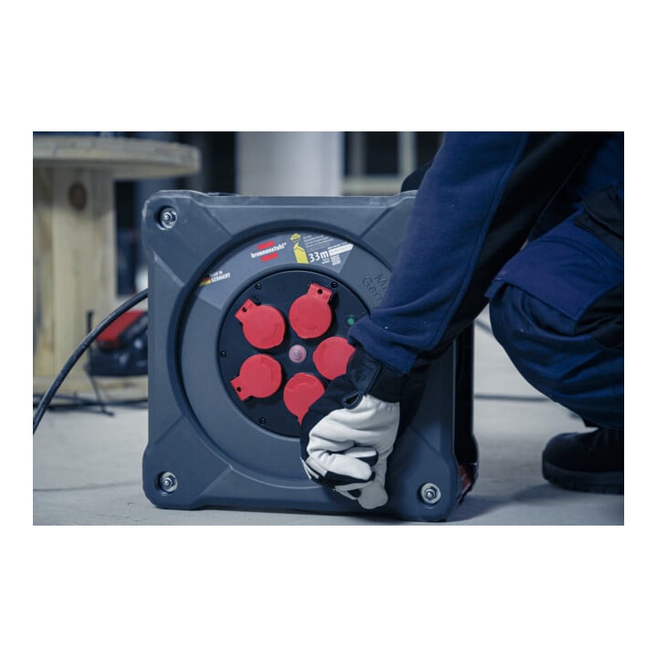 Brennenstuhl Professional Enrouleur de chantier KA 3100 5 IP44, 33m H07RN-F 3G1,5