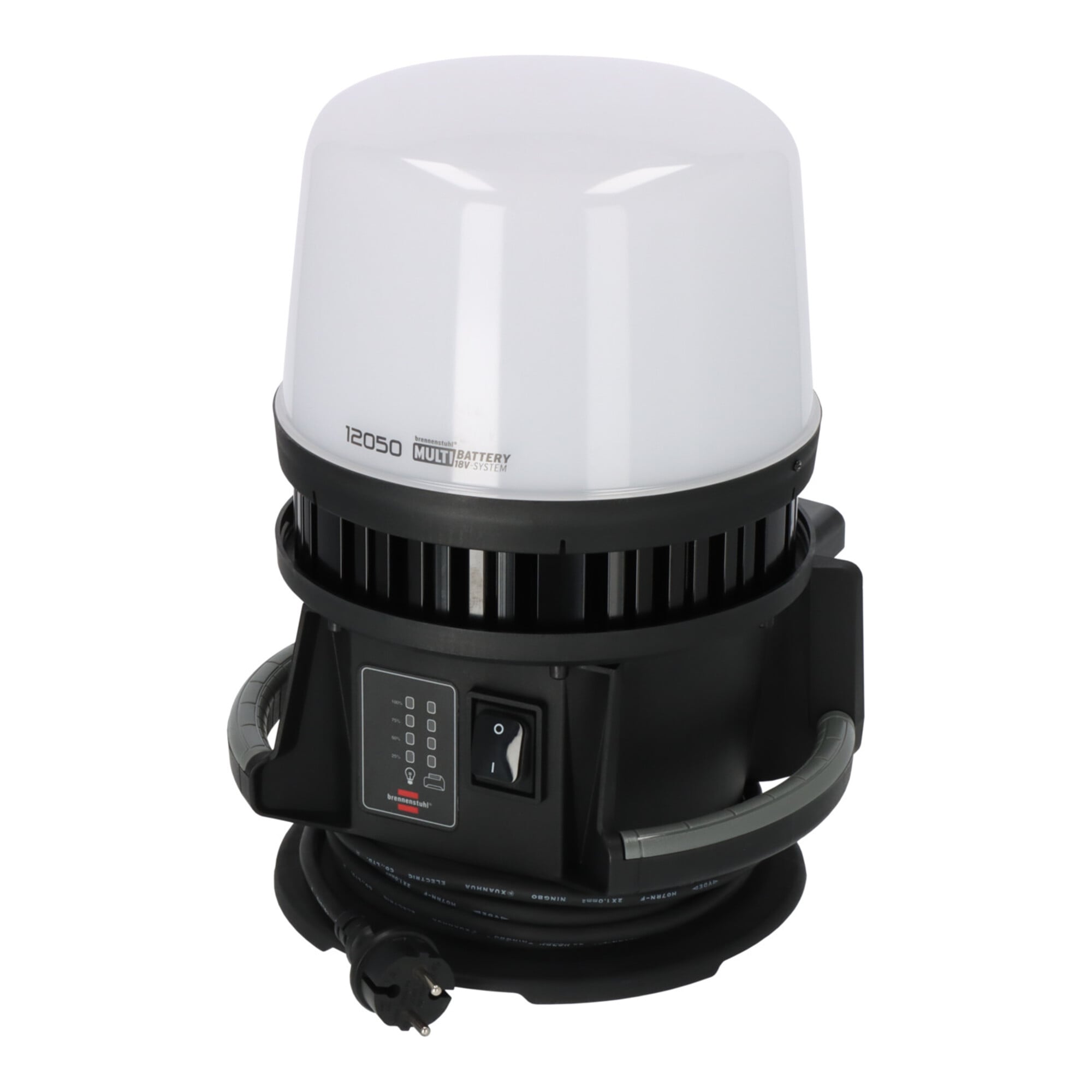 Brennenstuhl Multi Battery LED 360° Hybrid Baustrahler 12050 MH mit Akku und Stativ, 1173700003